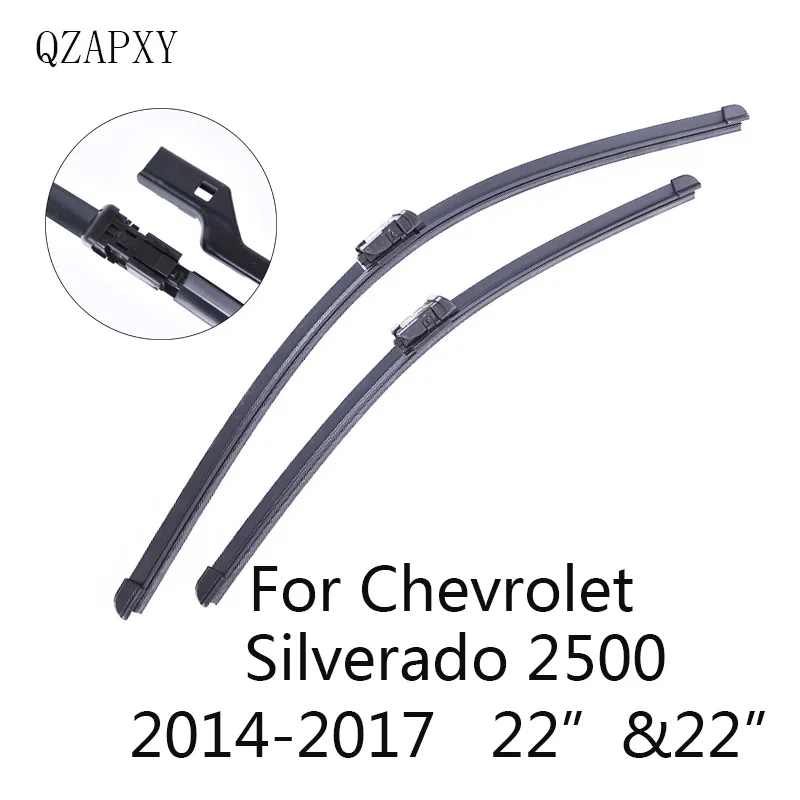 QZAPXY Car Wiper Blades for Chevrolet Silverado 2500 22"&22"2014 2015 2016 2017 Car Accessories 2017 Chevy Silverado 2500 Wiper Blade Size