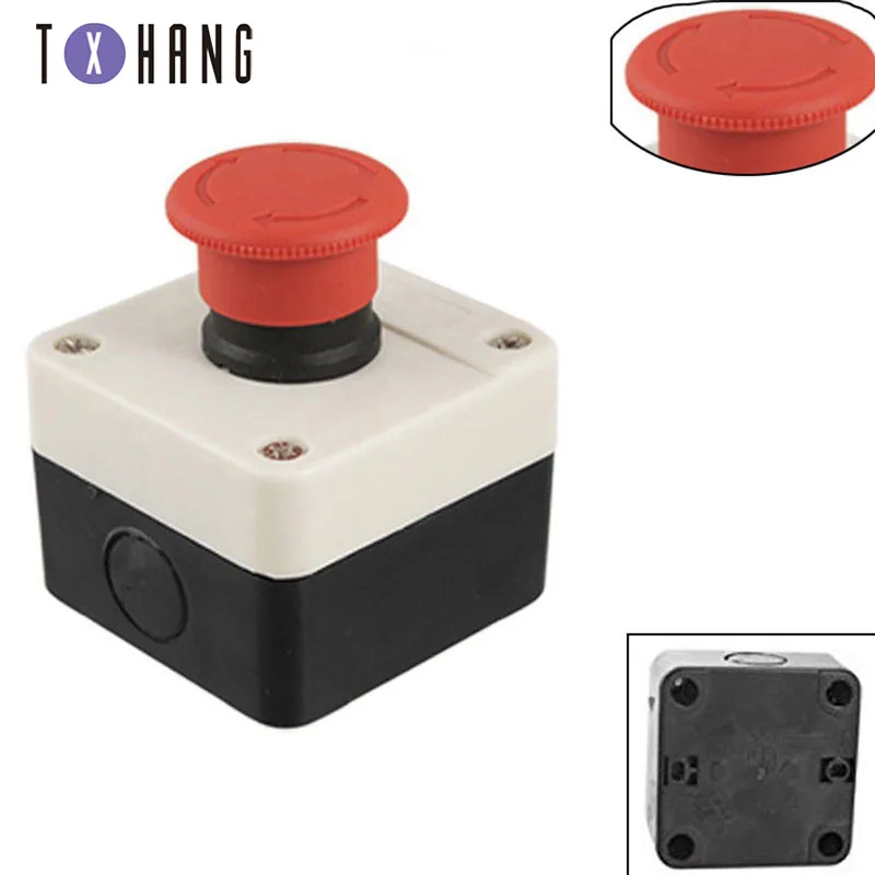 

Red Sign Emergency Stop Push Button Mushroom Cap Emergency Stop Push Button Switch Button Switch Box