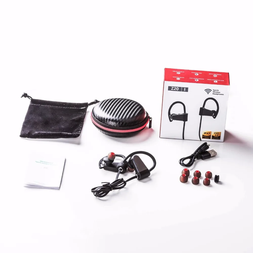 Bluetooth Headphones Noise Cancelling Wireless Earphones IPX7 Waterproof Sports Earbuds with HD Stereo Sound for mobile phhone