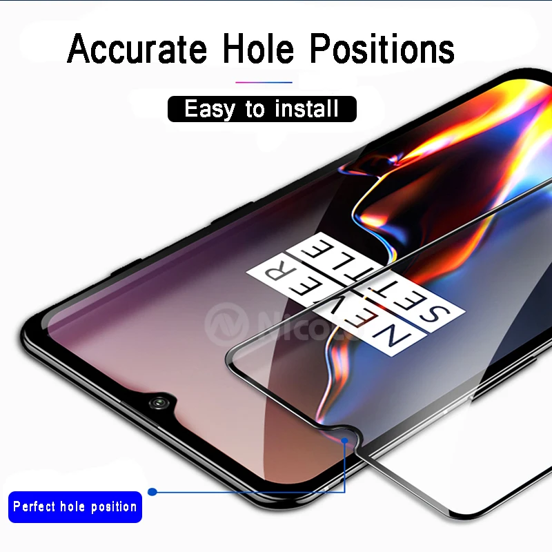 Nicotd для Oneplus 6T 5D Закаленное стекло пленка 1 + 6 One plus 5 Полное покрытие Защита экрана