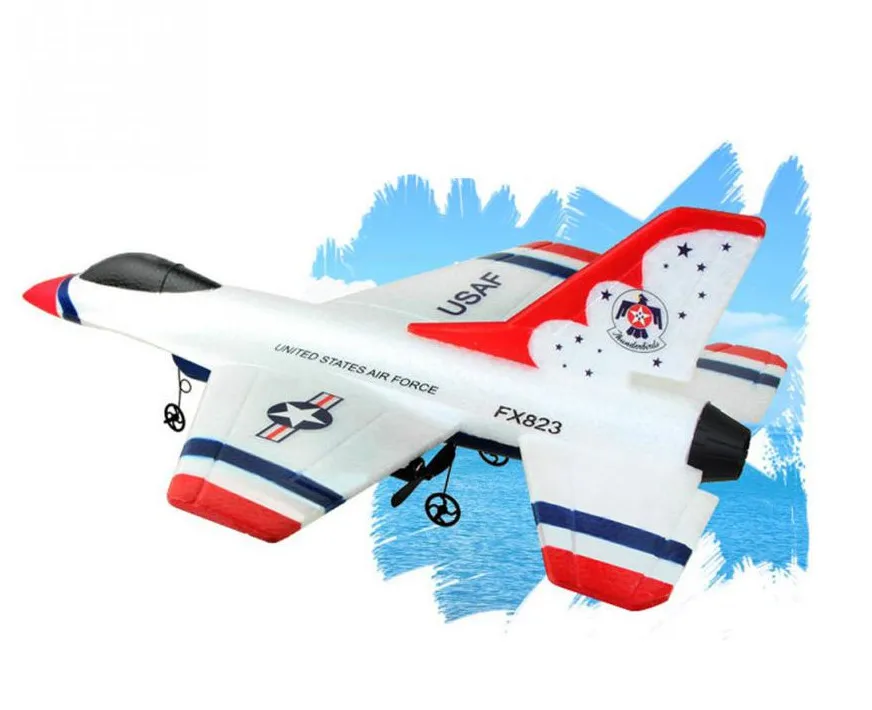

Mini EPP RC Glider toys for children FX-823 2.4G 2CH F16 Thunderbirds Remote Control Airplane