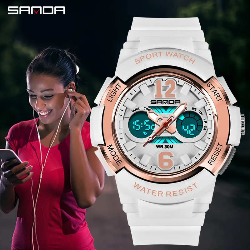 

Montre Homme 2019 SANDA Sport Women Watches Fashion Waterproof LED Multifunction Digital Wristwatches Ladies Watch Reloj mujer