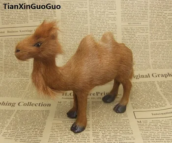 

simulation camel hard model polyethylene&real furs brown camel 13x10cm handicraft decoration gift s0811