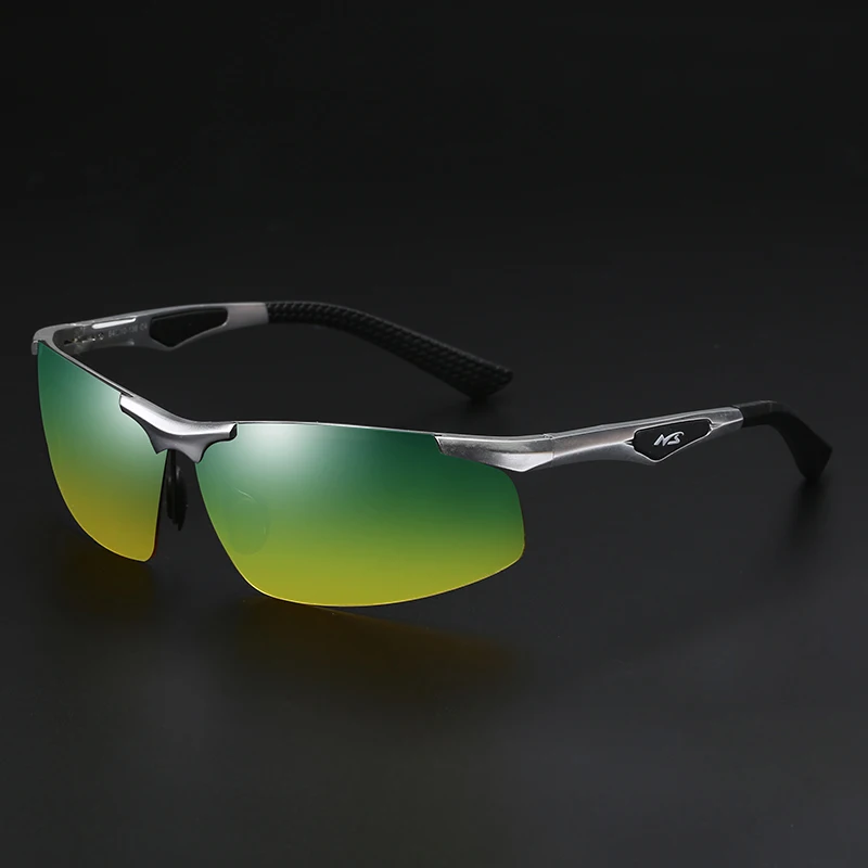YSO солнцезащитные очки мужские поляризованные UV400 алюминиево-магниевая оправа HD ночного видения очки для вождения полуоправы аксессуары для мужчин 3009