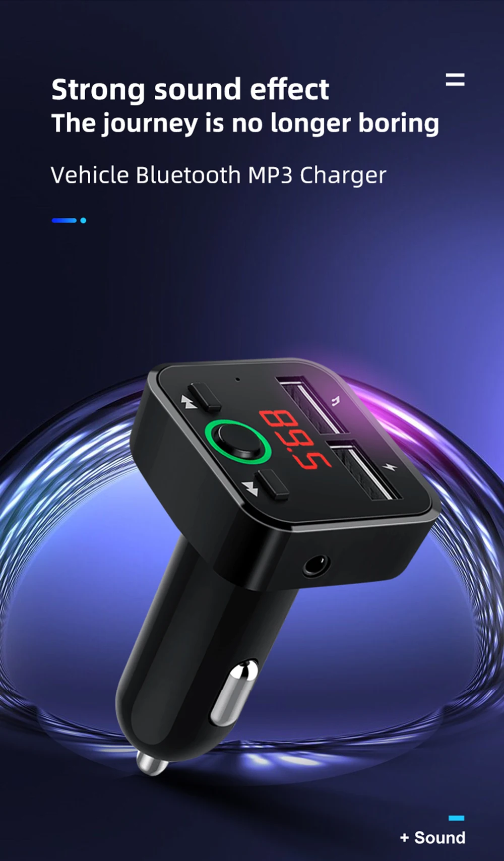 JINSERTA Bluetooth 5,0 fm-передатчик беспроводной громкой связи 3,5 мм Автомобильная аудиосистема AUX MP3-плеер двойной USB зарядное устройство