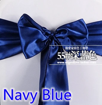 

Navy Blue Colour Satin Sash Chair Sash Wedding Decoration Bow Tie Chair Band Party Hotel Show Decoration Sash Shiny Colour