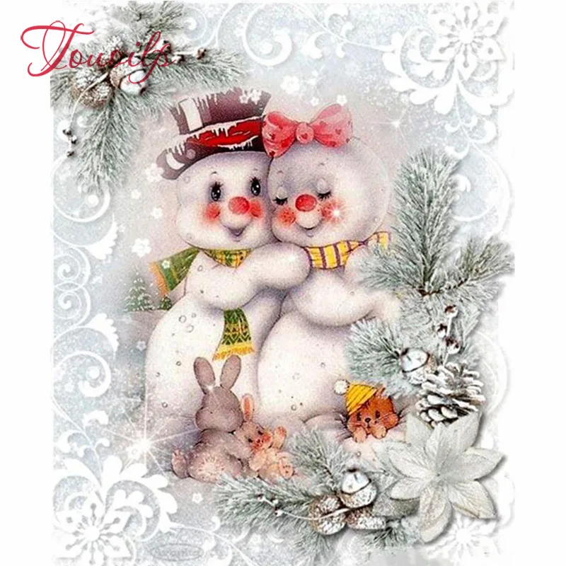 

Household Adornment 5D Diamond Painting "Snowman and Rabbit Couple" Embroidery Cross Stitch Diamond Painting Technology Mosaic