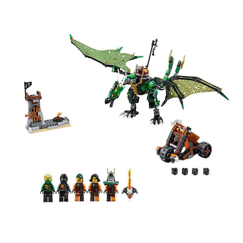 Ninjagooinglys зеленый NRG модель дракона Конструкторы совместимые части игрушек LegoINGly