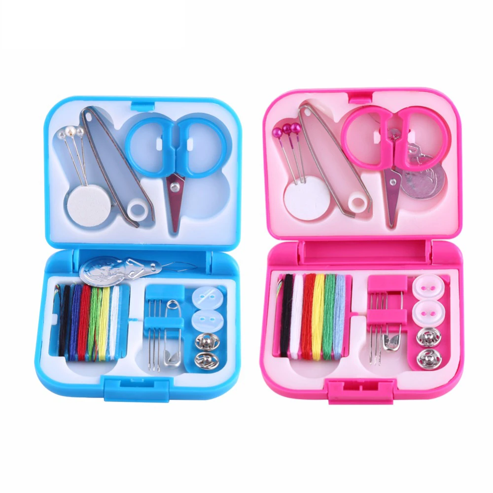 

Mini Needle Threads Buttons Scissor Thimble Sewing Box Sewing KitsHousehold Travel Knitting Tool Sewing Accessories