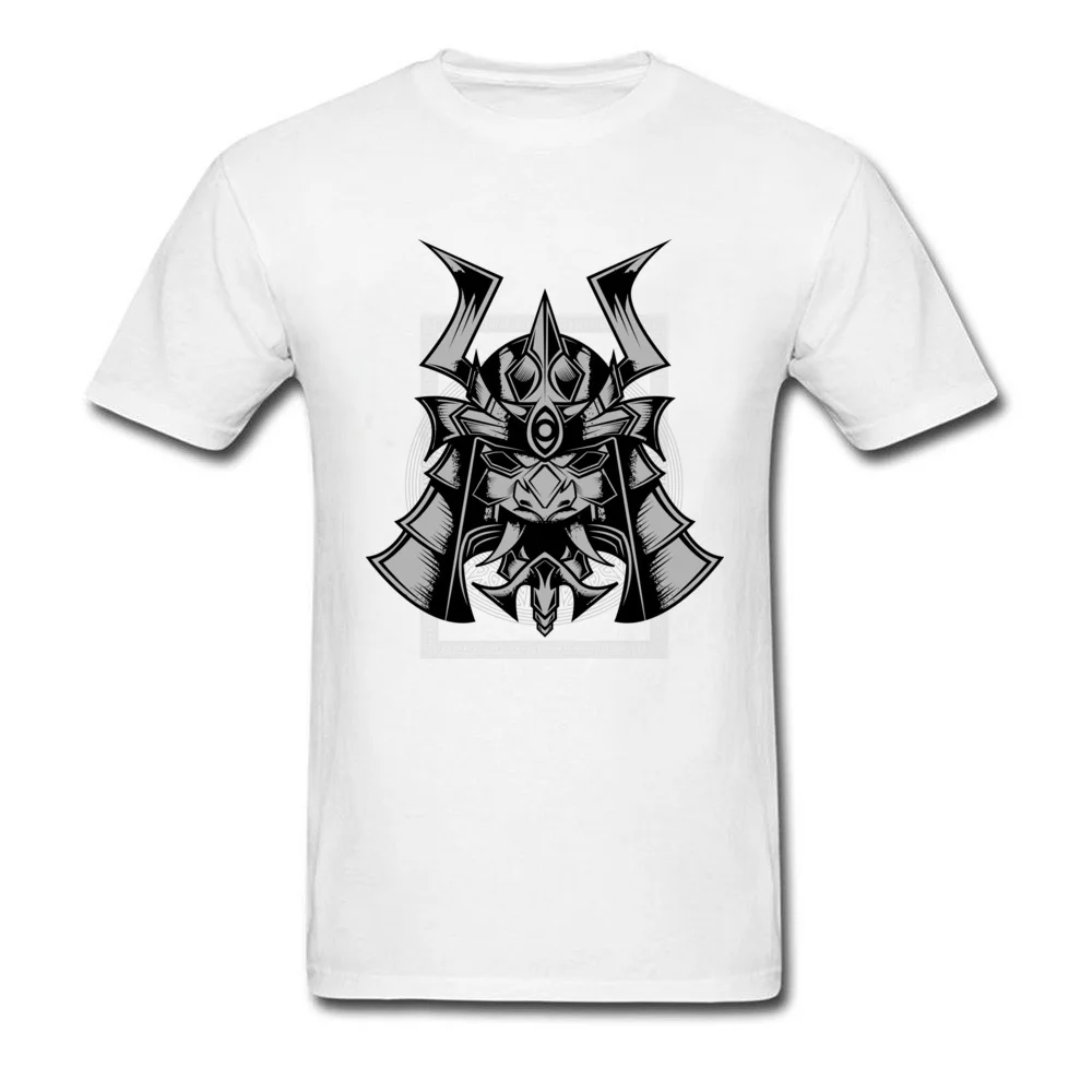 Samurai Head Tshirts Company Short Sleeve Print 100% Cotton Crew Neck Men Tops Tees Casual Tshirts Mother Day Drop Shipping Samurai Head white