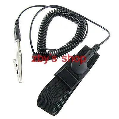 Black Anti Static Ground Wrist Strap Band ESD Bracelet with Alligator Clip US
