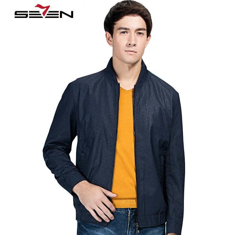 Seven7 marca 2019 nueva chaqueta de los hombres de Casual Chaqueta Hombre Abrigos delgado diseño moderno Collar abrigo XXL 113K20310|Chaquetas| - AliExpress