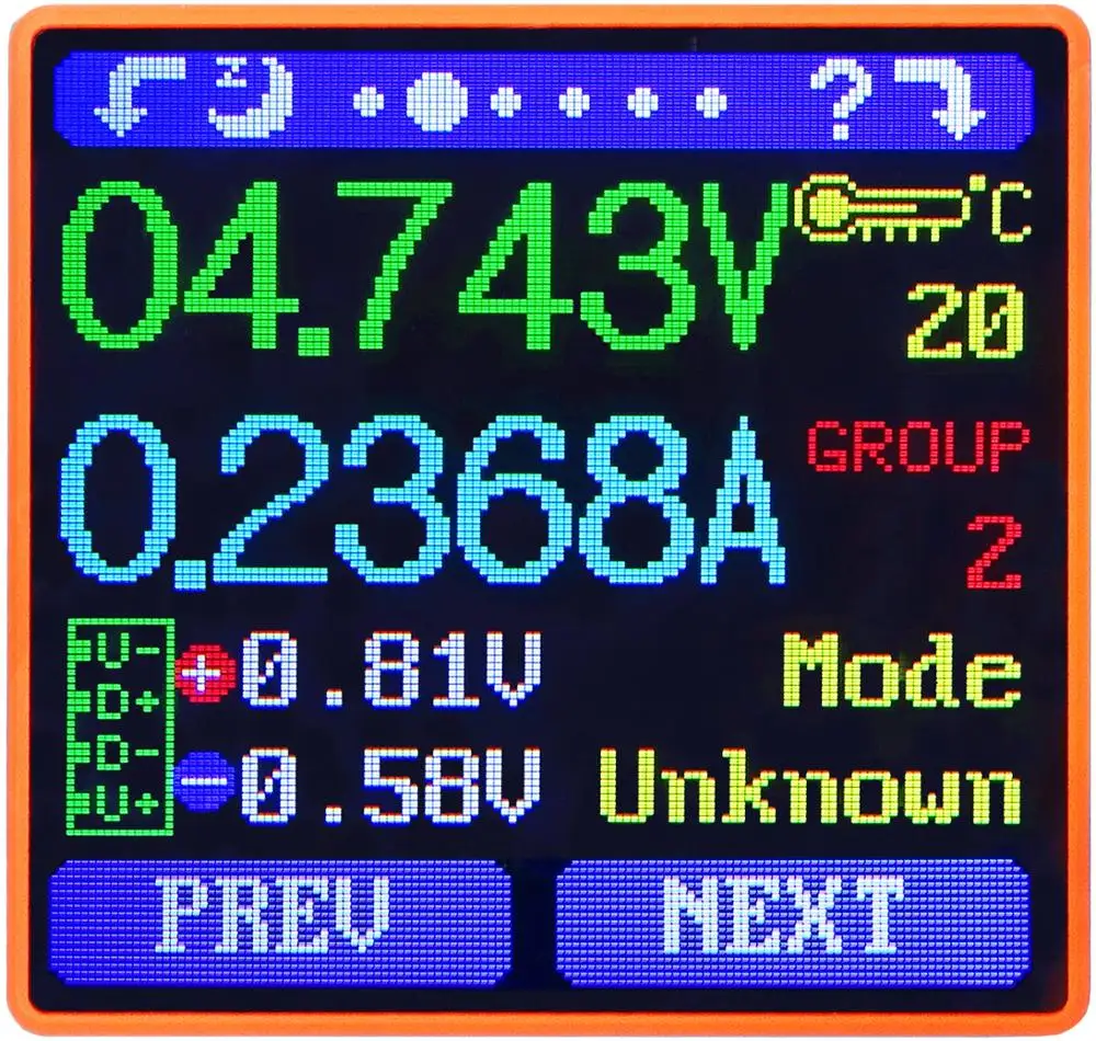 RD UM25C/UM25 USB 2,0 type-C цветной ЖК-тестер измеритель напряжения тока Вольтметр Амперметр Измерение заряда батареи сопротивление кабеля