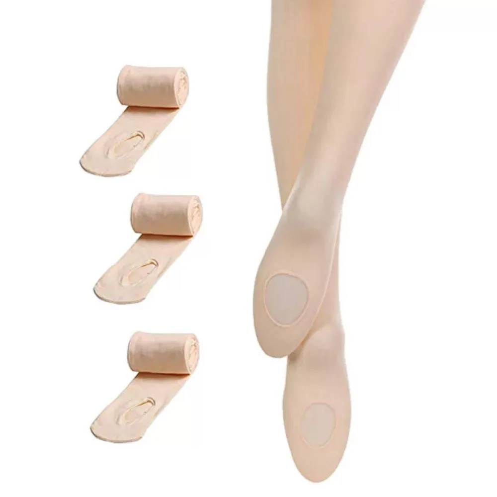 60DChildrenGirlsProfessionalBalletDanceSoftTightsHoleinTights