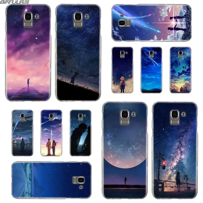 

BINFUL Transparent hard case for Samsung J3 J4 J5 J6 J7 J8 2015 2016 2017 EU 2018 Prime Max starry day anime
