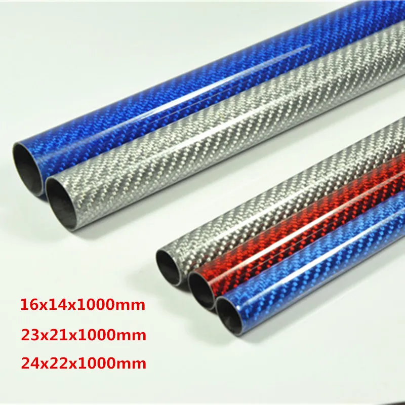 2pcs Color Carbon Fiber Tube 12mm 14mm 16mm 18mm 20mm 22mm 23mm 24mm