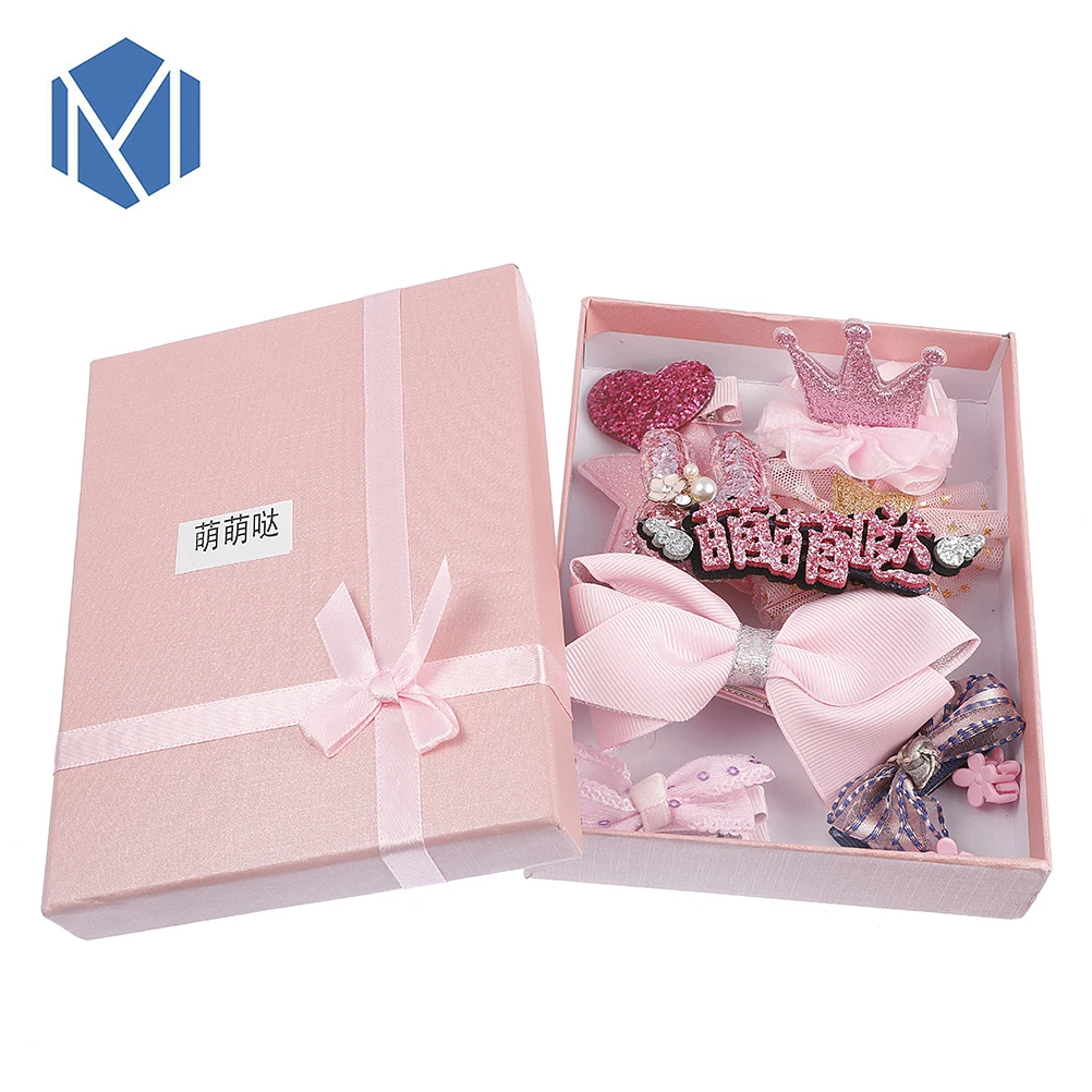 

M MISM New Fashion Beautiful Hair Ties For Girls Pink New Year Gift Set Kids Hair Accessories Princesses Decorations For Girls