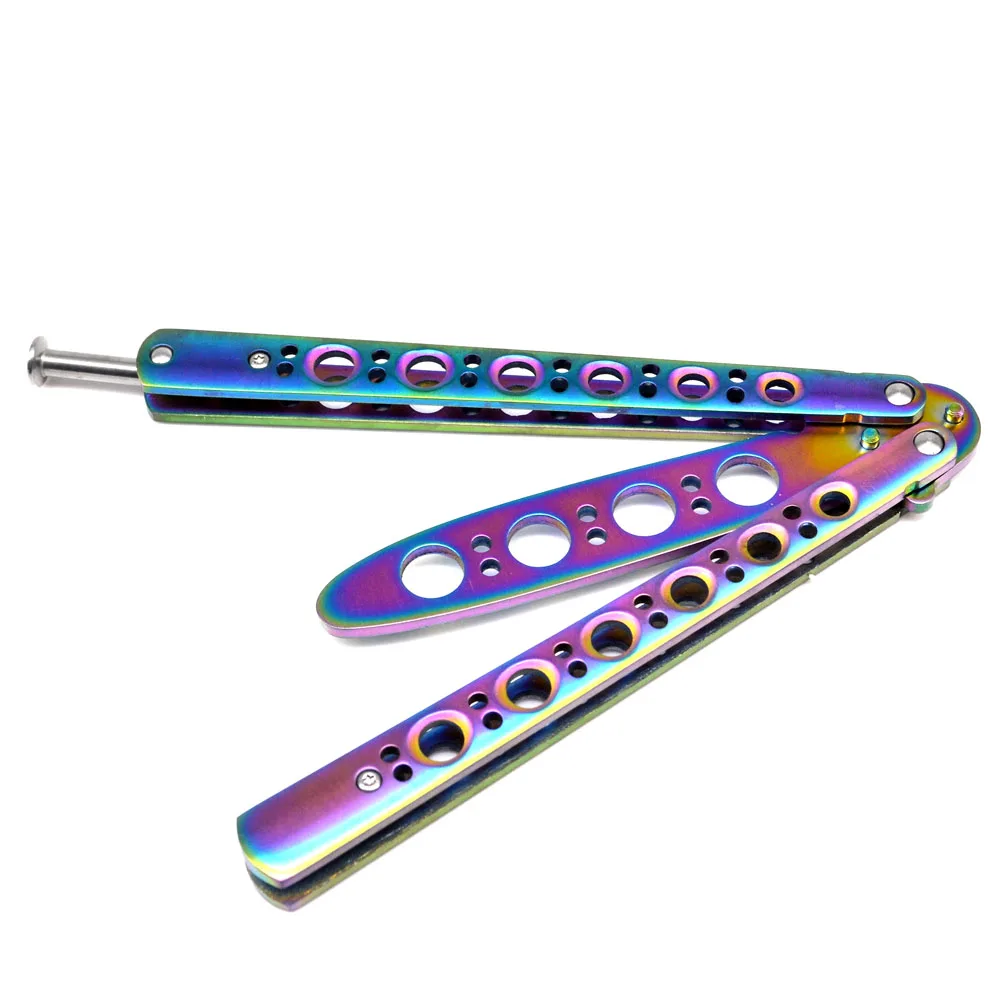 Colorful Practice BALISONG METAL BUTTERFLY Tactical Knife Steel Trainer