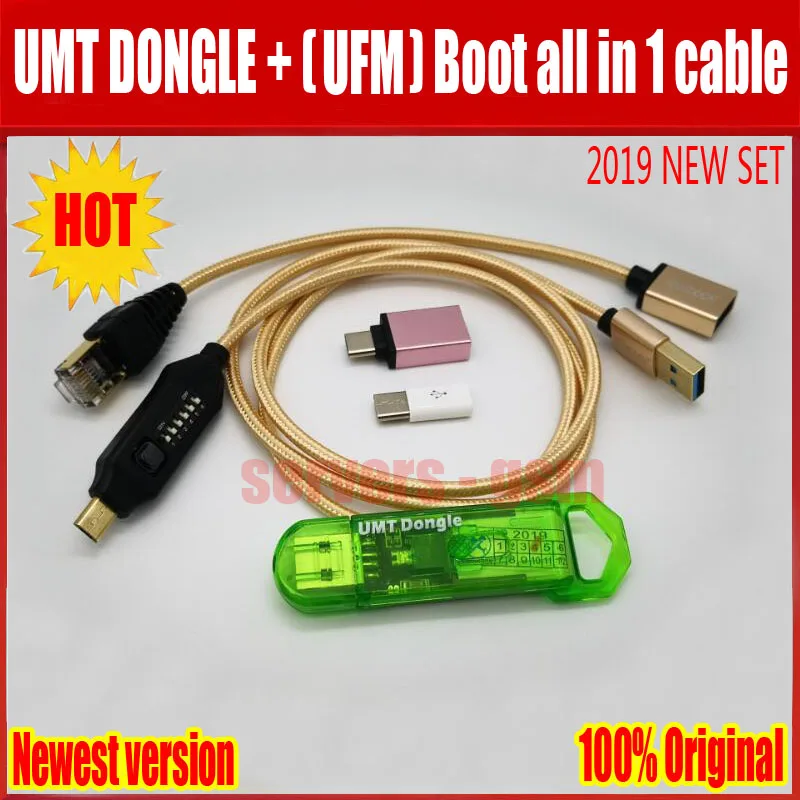 

New 2019 ORIGINAL UMT Dongle + UMF ALL Boot Cable for Samsung Huawei LG ZTE Alcatel Software Repair and Unlocking