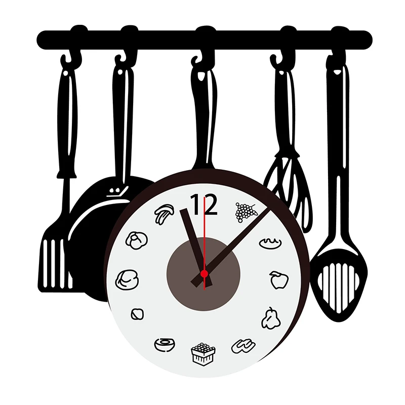 

Kitchenware clock wall stickers latest large creative wall clock kitchen decoration creative diy home puzzle decorative clock