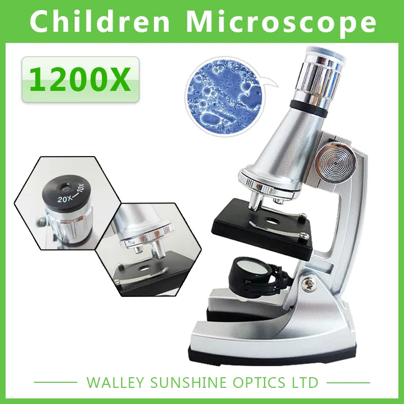 

Birthday Gift 10x-20x Zoom 1200x Student Children Toy Microscope Biological Microscope with Reflecting Mirror Illuminated Lamp