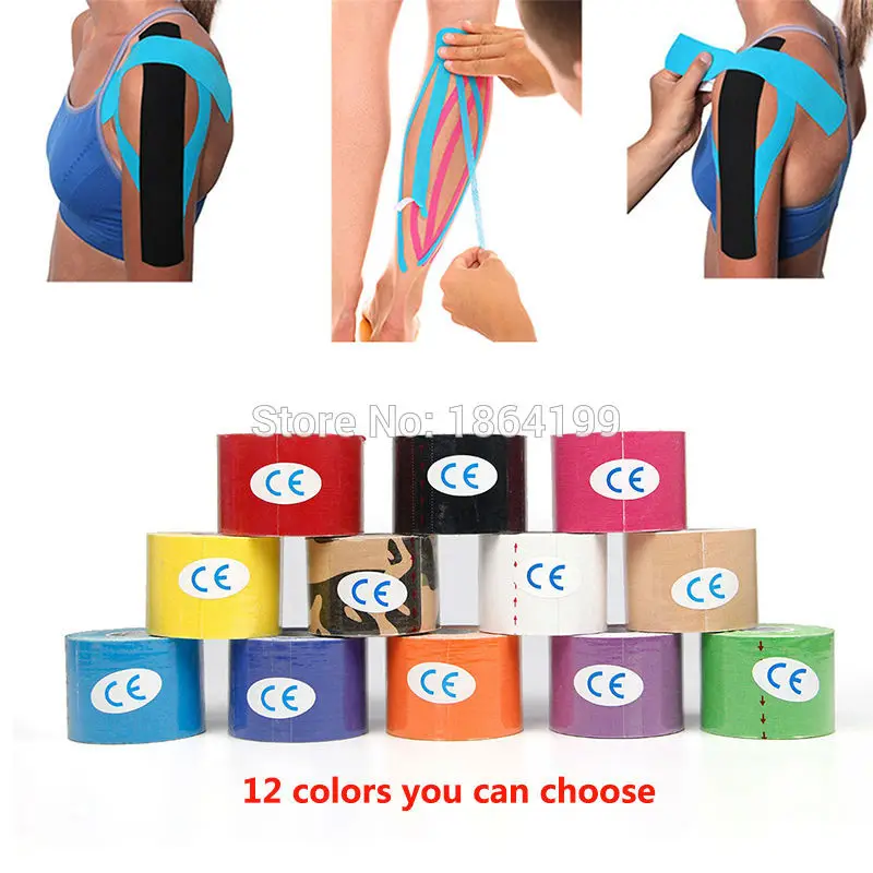 

5rolls 5cm x 5m kinesiology tape Cotton tape Elastic Adhesive Muscle Bandage Strain Injury Support vendaje neuromuscular