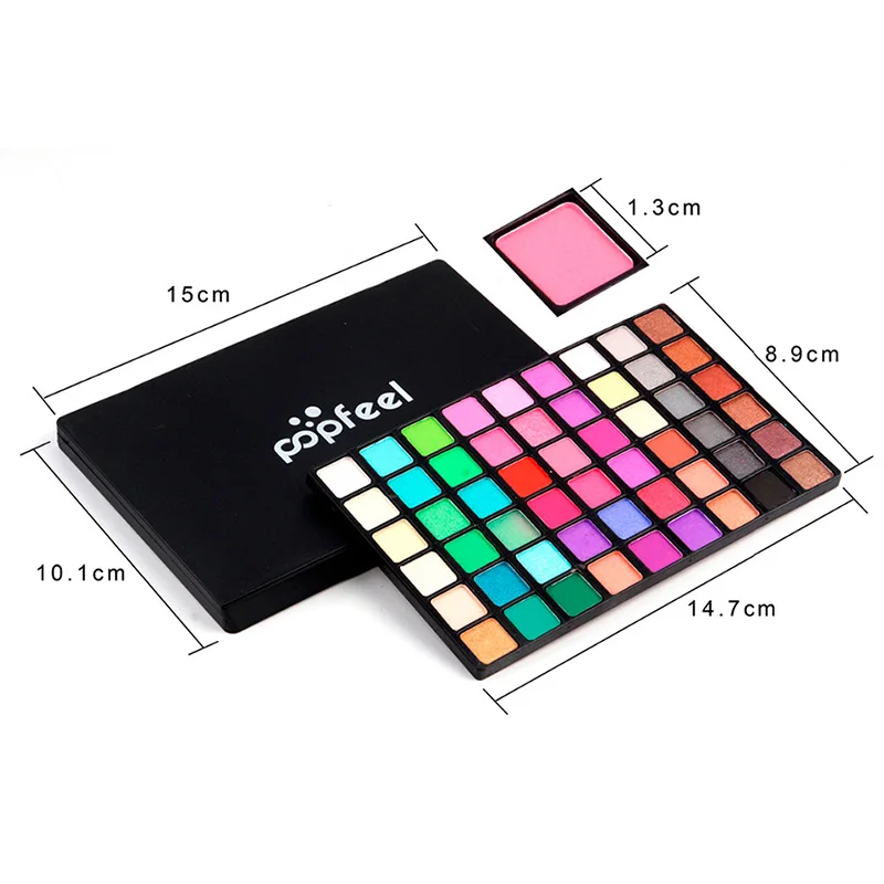 Portable Professional 54 Colors Eye Shadow Palette Fashion Cosmetic Powder Eyeshadow Palette Makeup Natural Shimmer Matt Set