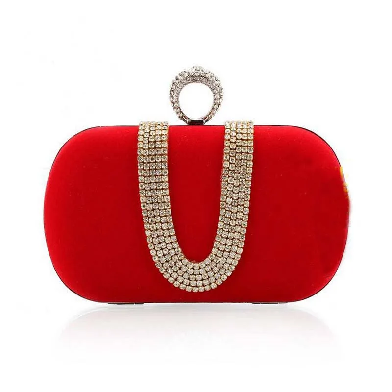 

Fashion Brand Oval Women 's Package Handbags Diamond Rings Dinner Bags Korean Velour Purse Wedding Clutches Bag Small Mini Gifts