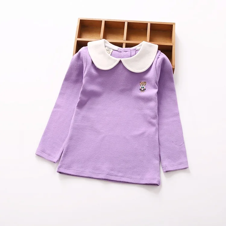 Обувь для девочек весна осень блузки из плотных тканей детская хлопковая верхняя одежда детская одежда - Цвет: Лаванда