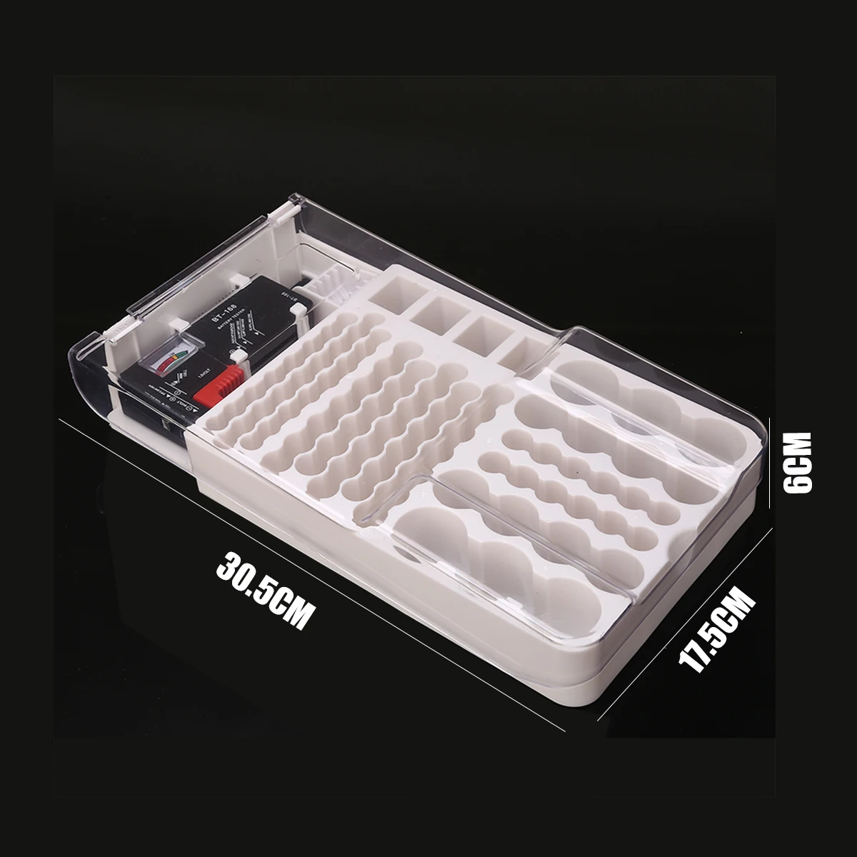 1pc Battery Storage Clear Plastic Cover Batteries Organizer Case With Clear Cover Removable Tester Mayitr