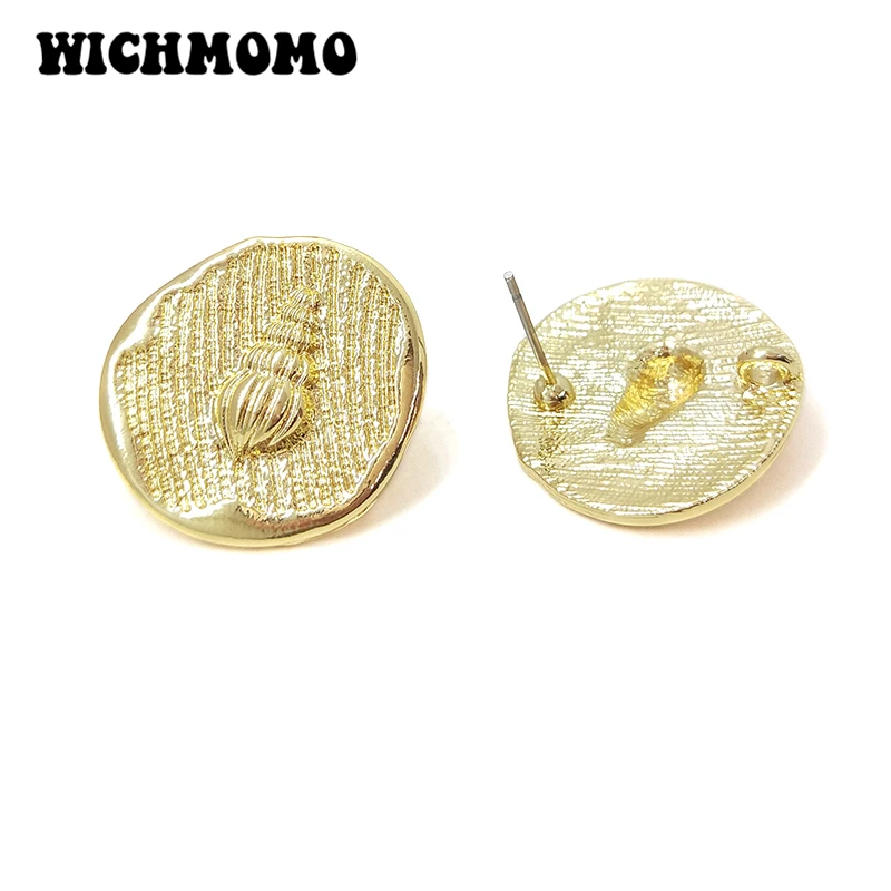 

New 23mm 6pieces/bag High Quality Zinc Alloy Conch Specimens Earring Base Connectors Linkers for DIY Earring Jewelry Accessories