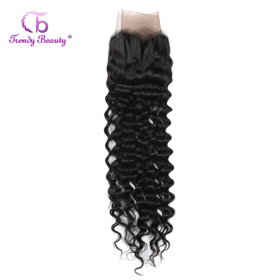 Trendy Beauty Brazilian Deep Wave 13*4 Ear to Ear Free Part Lace Frontal Closure 100% Human Hair Natural Black 10-20 Inches Trendy Beauty Brazilian Deep Wave 13*4 Ear to Ear Free Part Lace Frontal Closure 100% Human Hair Natural Black 10-20 Inches