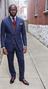 

Latest Coat Pant Designs Navy Blue Men Suit Formal Stylish Suits Slim Fit CustomMen Tuxedo 2 Pieces Masculino (Jacket+Pant) S