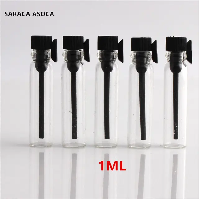 200 Uds 2ML 1,5 ml, 1ml Mini cristal claro de la botella de Perfume de aceite pequeña de Spray contenedor juicio instalado de vidrio de prueba de Perfume Vial 200 Uds 2ML 1,5 ml, 1ml Mini cristal claro de la botella de Perfume de aceite pequeña de Spray contenedor juicio instalado de vidrio de prueba de Perfume Vial