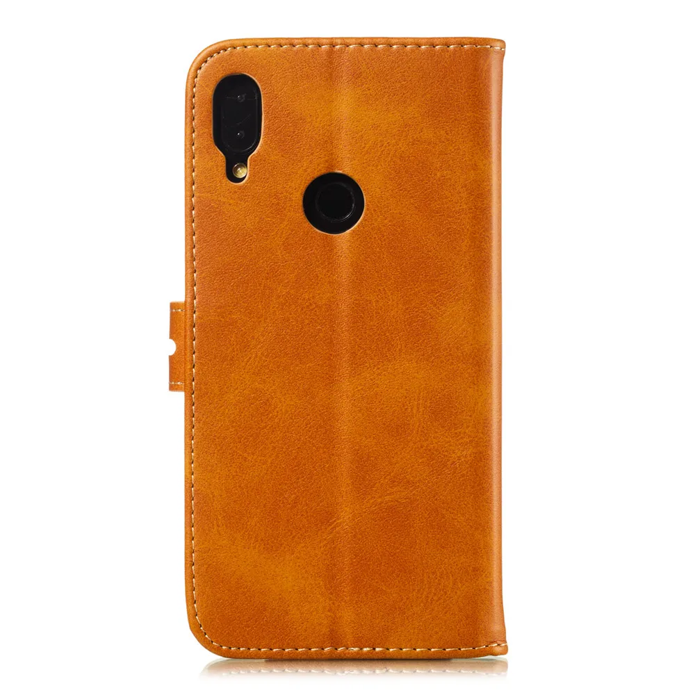 Чехол для XiaoMi RedMi Note 7 роскошный кожаный чехол книжка с кошкой Xiaomi Redmi однотонный