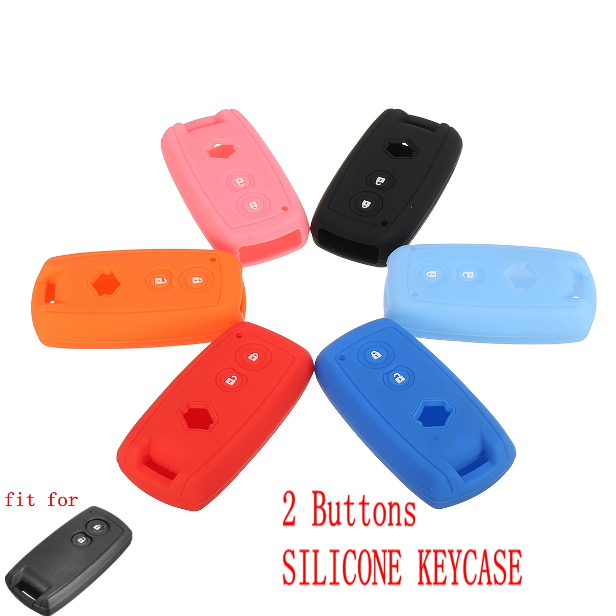 

2 Buttons Car Key Case Cover Silicone Key Shell Cover Fob Remote Case for Suzuki Grand Vitara SX4 Swift XL-7 2006-2013