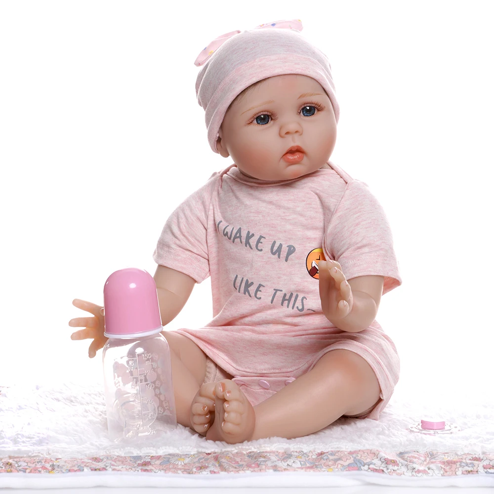 22 дюймов 55 см милое лицо Реалистичная кукла bebe reborn baby Реалистичная мягкая сенсорная Милая Детская кукла в высококачественное одеяло коллекционные вещи