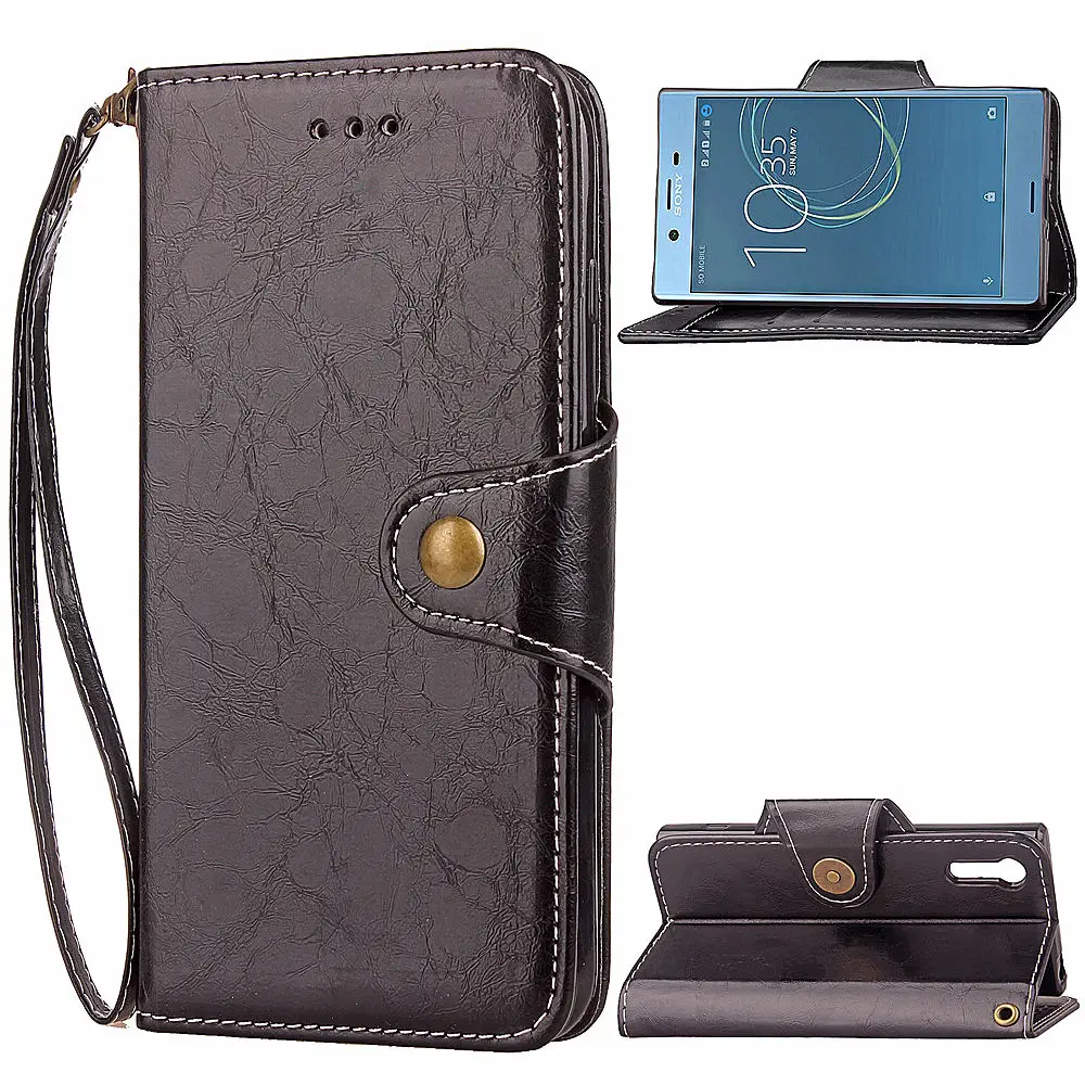XZ Case for SONY Xperia XZ Business Oil Wax Leather Flip Cases Card Slot Stand Wallet black Cover 8332 F8332 SONY8332 XZ Case for SONY Xperia XZ Business Oil Wax Leather Flip Cases Card Slot Stand Wallet black Cover 8332 F8332 SONY8332