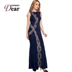 Save 21.04 on RB80054 Special design elegant long dress summer style women dress o-neck sleeveless floor - length 2017 new maxi dress