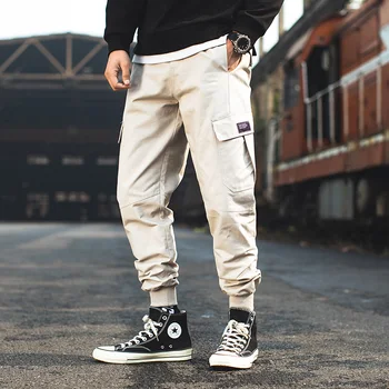 

Men Spring Streetwear Pants Hip Hop Style Harem Pants New Male Multi-pocket Cargo Pants Men Cotton Casual Loose Pants