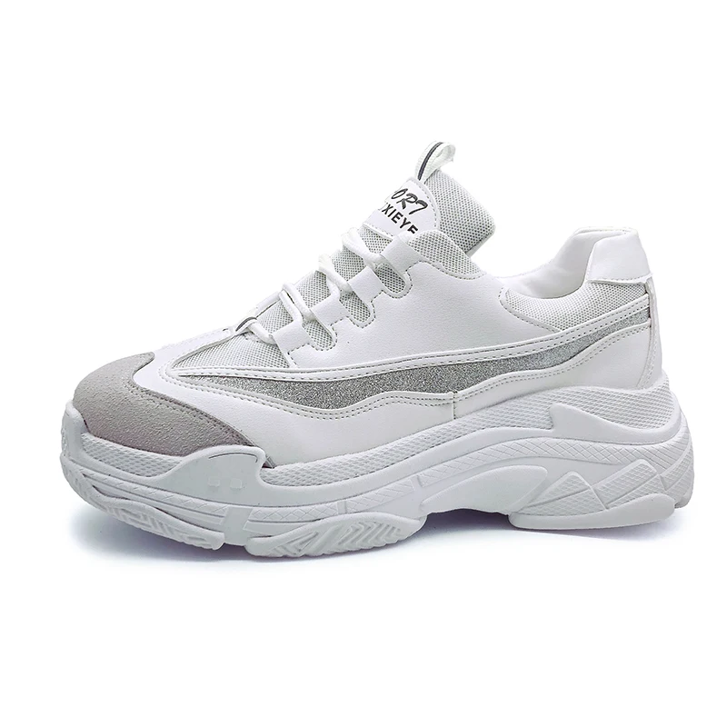 

Dad Sneakers Women'S Casual Shoes Lady White Black Shoes Women Leisure Thick Soled Shoes Flats Mixed Color Zapatos De Mujer