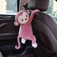 Onever Многофункциональный милый мультяшный тканевый ящик автомобиля Висячие держатели для полотенца Чехлы носовой платок чехол плюшевая коробка для салфеток интерьер