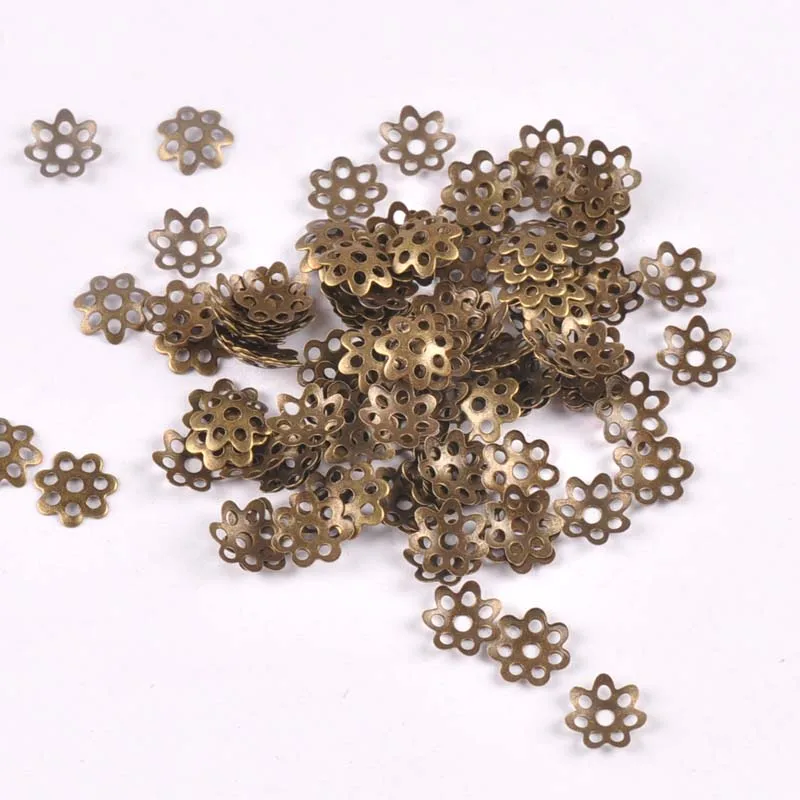 Gold/silver/Bronze 500Pcs Hollow Filigree Wraps Flowers Connectors Metal Crafts Embellishments For DIY Scrapbookings Home Decor