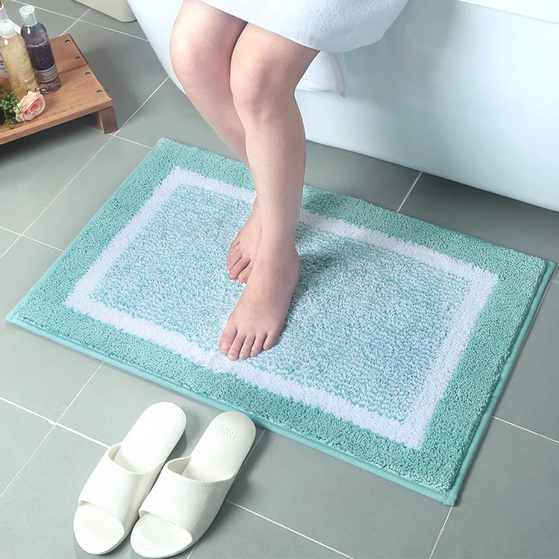 Flocking Bath Mats Bathroom Entrance Doormat Non slip Bathtub Shower