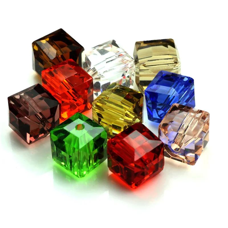 Стеклянные бусины разделители 8 мм 95 шт./лот|glass beads|spacer beadssquare beads |