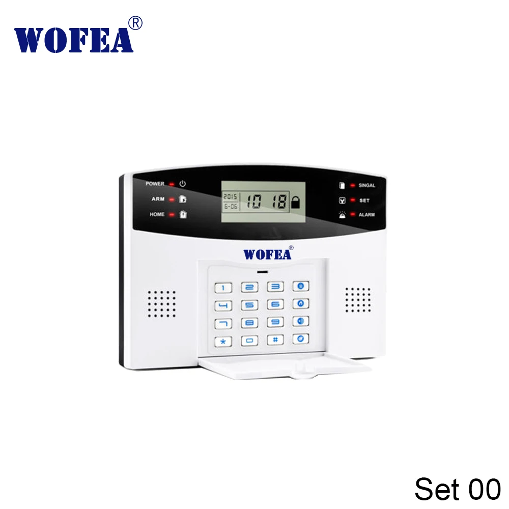 Set 00 Wofea IOS Android APP управление беспроводной домашней безопасности GSM сигнализация Система Двусторонняя Интерком SMS уведомление для отключения питания - Цвет: Set 00