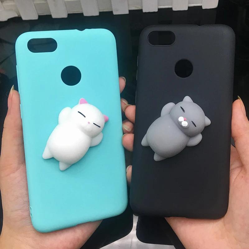 3d Squishy Cat Silicon TPU Soft Cases For Huawei P20 lite P20 pro P9 lite mini 2017 Candy Color Back Cover Honor 8 lite P10 plus (1)