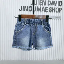 Новое поступление, лето, новые детские штаны для девочек детские джинсовые шорты, джинсы Рваные штаны ковбойские штаны для мальчиков и девочек модные шорты