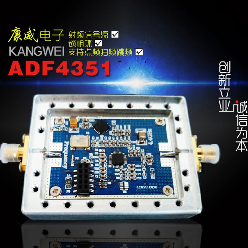

ADF4351 RF Signal Source 35M-4.4G with Cavity Phase-locked Loop PLL Supporting Sweep Frequency Hopping