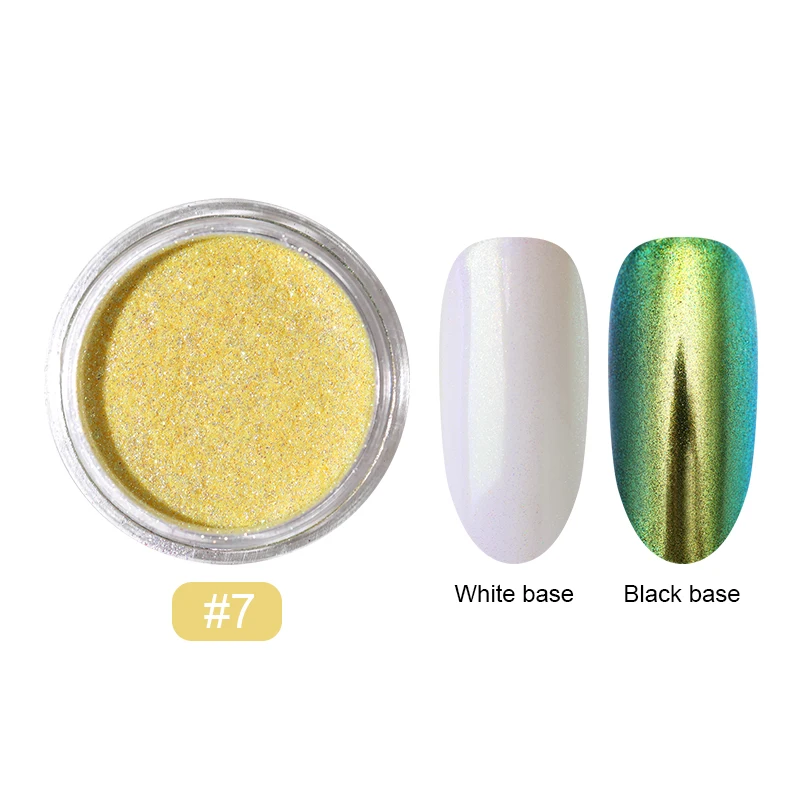 Chameleon Nail Powder Mirror Effect Dipping Glitter Metallic Chrome Nail Pigment Pearl Dust Manicure Art Decoration - Цвет: 7